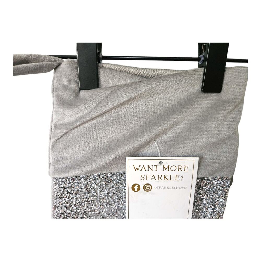 NEW Sparkles Home Luminous Collection Rhinestone Stocking in Silver - Picture 4 of 6